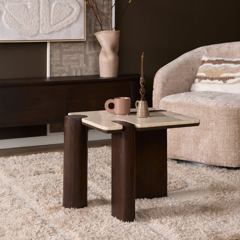 Salontafel Maeve Bruin Mangohout 57 cm 57x50x45 cm-Bijzettafels-Starfurn
