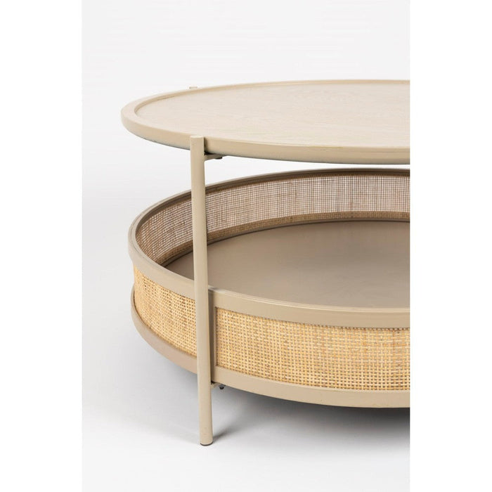 Salontafel Makoto MDF Beige Ø80x40 cm-Salontafels-Creating Home