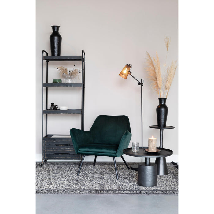 Salontafel Mason Antique Aluminum Zwart Ø60x40 cm-Salontafels-Creating Home