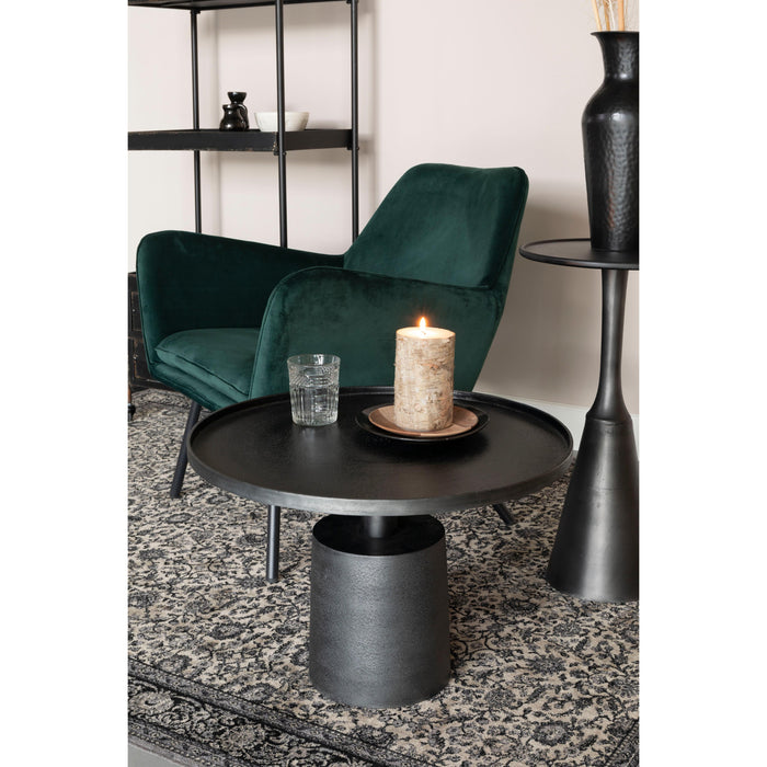 Salontafel Mason Antique Aluminum Zwart Ø60x40 cm-Salontafels-Creating Home