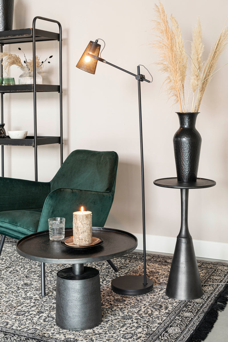 Salontafel Mason Antique Aluminum Zwart Ø60x40 cm-Salontafels-Creating Home