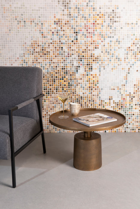 Salontafel Mason Antique Brass Aluminum Goud Ø60x40 cm-Salontafels-Creating Home