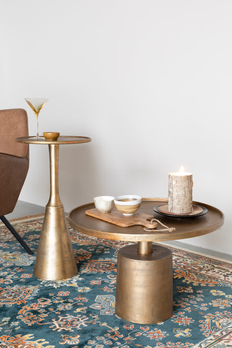 Salontafel Mason Antique Brass Aluminum Goud Ø60x40 cm-Salontafels-Creating Home
