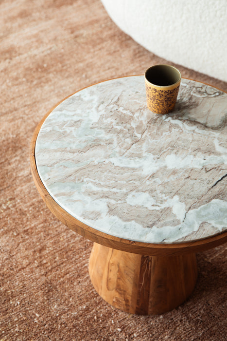 Salontafel Mees Marble Naturel Ø50x40 cm-Salontafels-Creating Home