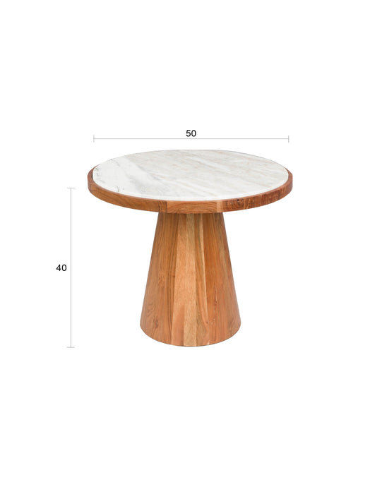 Salontafel Mees Marble Naturel Ø50x40 cm-Salontafels-Creating Home