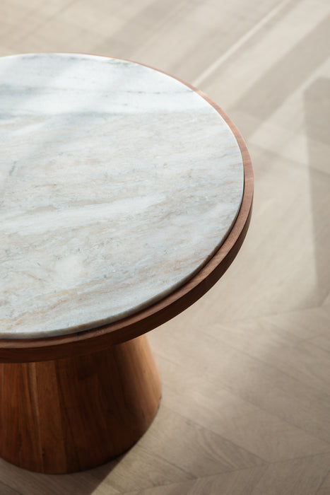 Salontafel Mees Marble Naturel Ø50x40 cm-Salontafels-Creating Home