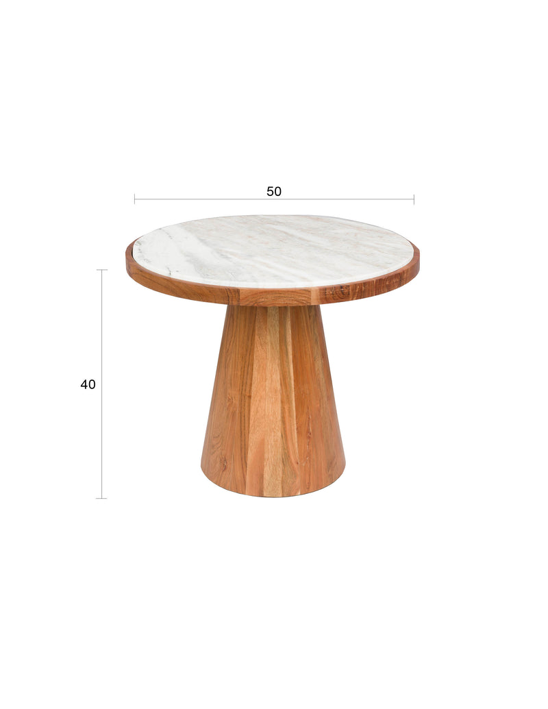 Salontafel Mees Marble Naturel Ø50x40 cm-Salontafels-Creating Home