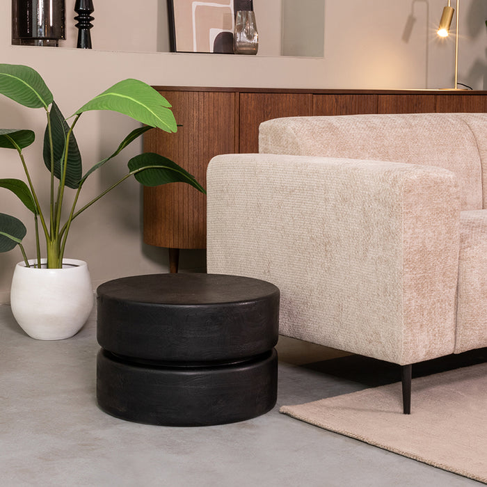 Salontafel Milly Zwart Mangohout 50 cm Rond 50x50x31 cm-Salontafels-LABEL51