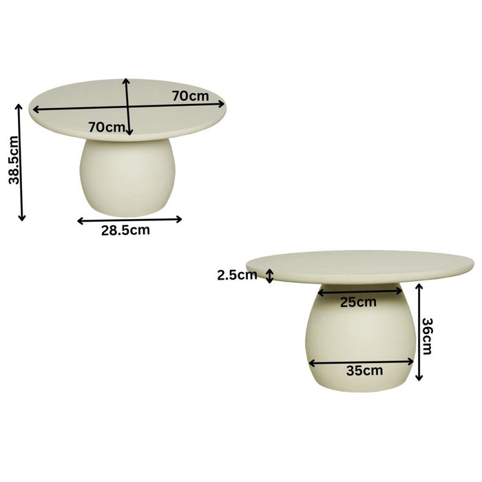 Salontafel Mosi Zand Mangohout 70 cm-Salontafels-Starfurn