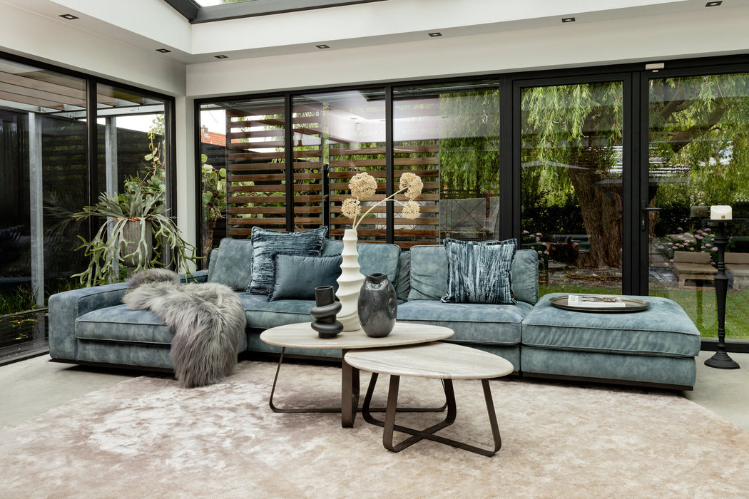 Couchtische Couchtisch Muka Coffeetable High Dunkelgrau Weißer Marmor