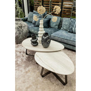 Salontafel Muka Marmer Wit 60x100 cm-Salontafels-PTMD