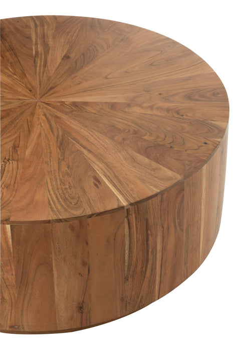 Coffee table Natural Acacia wood Round 90 cm