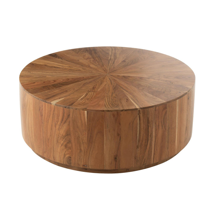 Salontafel Naturel Acaciahout hout Rond 90 cm 90x90x35 cm-Salontafels-J-Line