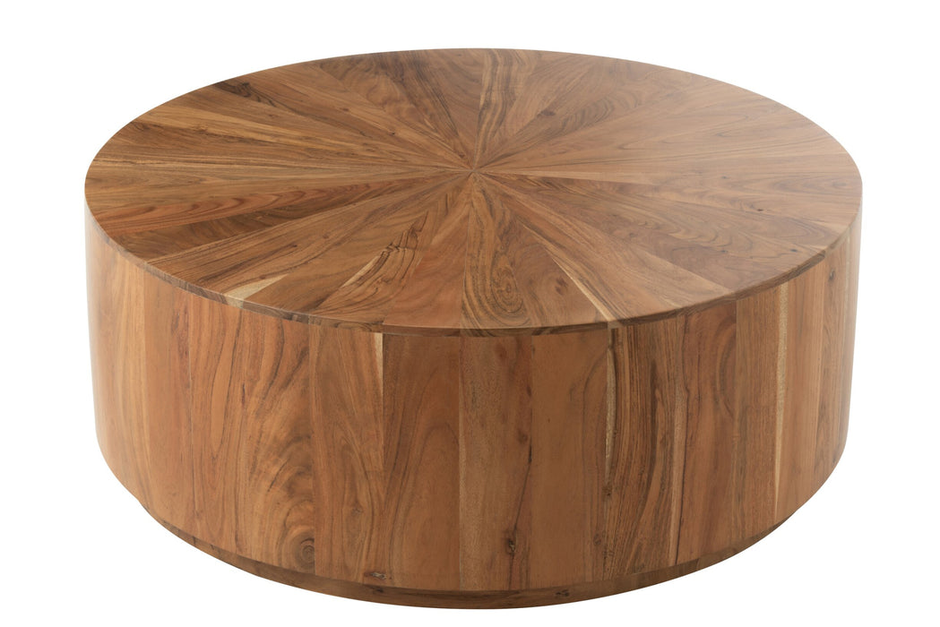 Coffee table Natural Acacia wood Round 90 cm