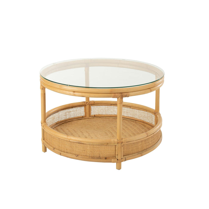 Salontafel Naturel Glas 70 cm 70x70x47 cm-Salontafels-J-Line
