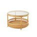Salontafel Naturel Glas 70 cm 70x70x47 cm-Salontafels-J-Line