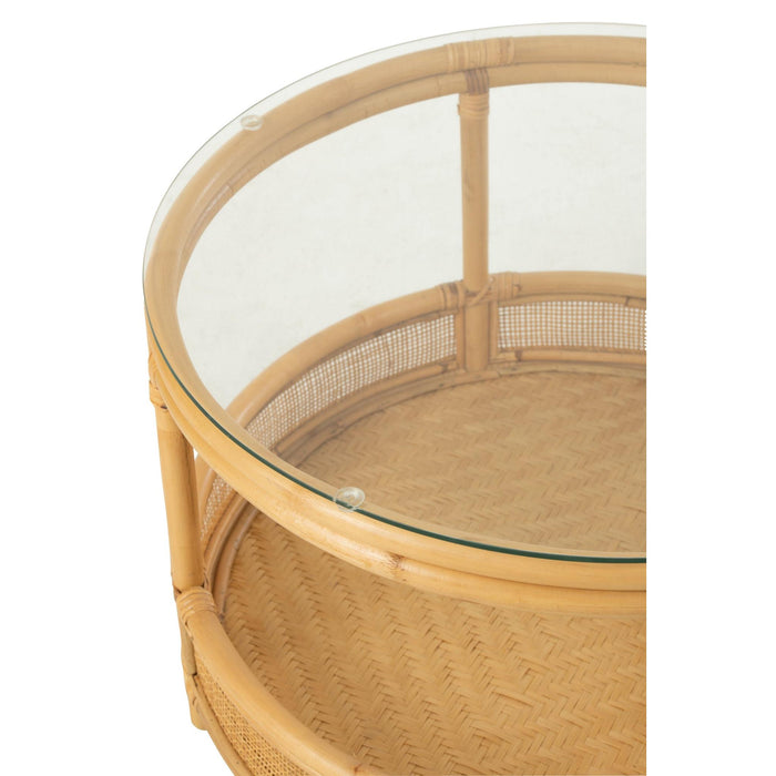 Salontafel Naturel Glas 70 cm 70x70x47 cm-Salontafels-J-Line