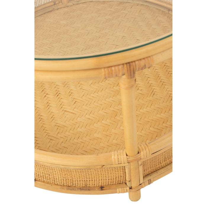 Salontafel Naturel Glas 70 cm 70x70x47 cm-Salontafels-J-Line