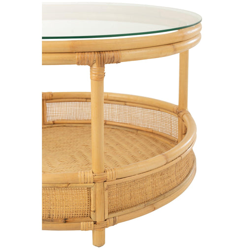 Salontafel Naturel Glas 70 cm 70x70x47 cm-Salontafels-J-Line