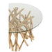 Salontafel Naturel Glas 80 cm Glas,teakhout 80x80x41.5 cm-Salontafels-J-Line