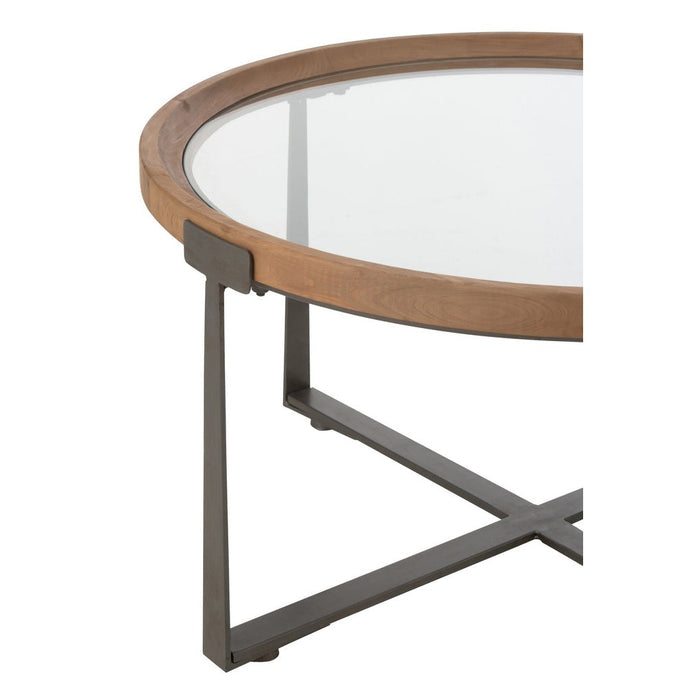 Salontafel Naturel Glas 80 cm - Naturel - 46327-Salontafels-J-Line