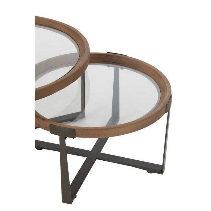 Salontafel Naturel Glas 80 cm - Naturel - 46327-Salontafels-J-Line