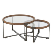 Salontafel Naturel Glas 80 cm Naturel 80x80x43 cm-Salontafels-J-Line