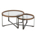 Salontafel Naturel Glas 80 cm Naturel 80x80x43 cm-Salontafels-J-Line