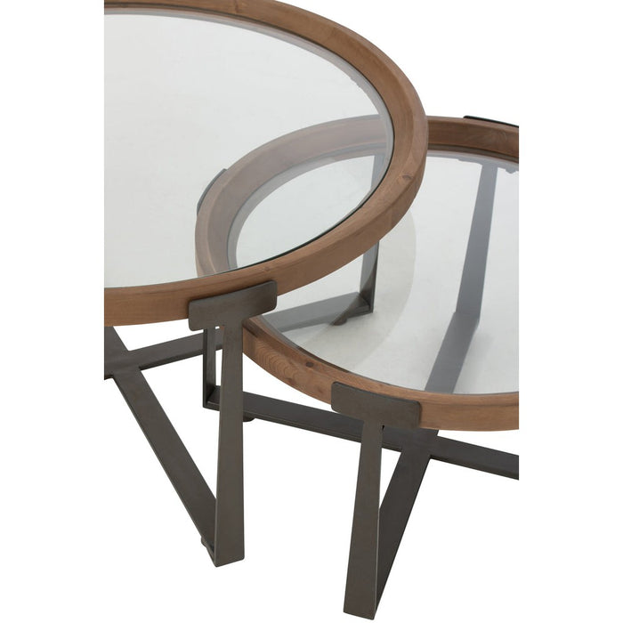 Salontafel Naturel Glas 80 cm - Naturel-Salontafels-J-Line