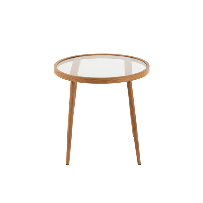 Salontafel Naturel Glas Rond 50 cm 50x50x50 cm-Bijzettafels-J-Line