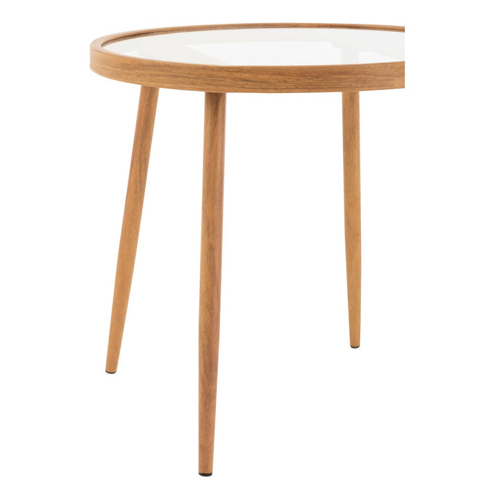 Salontafel Naturel Glas Rond 50 cm 50x50x50 cm-Bijzettafels-J-Line