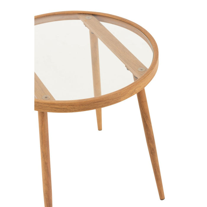 Salontafel Naturel Glas Rond 50 cm 50x50x50 cm-Bijzettafels-J-Line