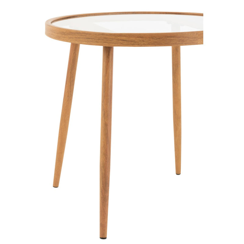 Salontafel Naturel Glas Rond 50 cm 50x50x50 cm-Bijzettafels-J-Line