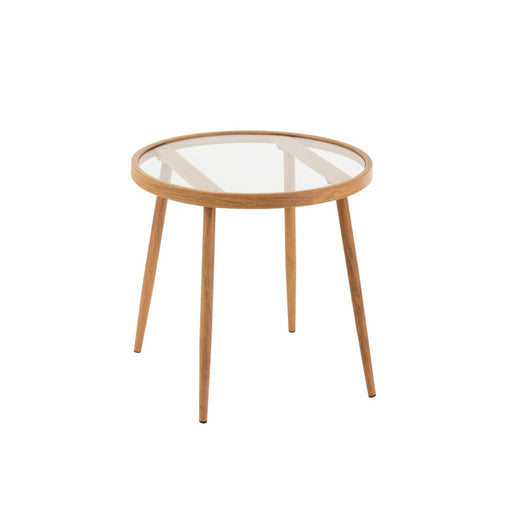 Salontafel Naturel Glas Rond 50 cm 50x50x50 cm-Bijzettafels-J-Line