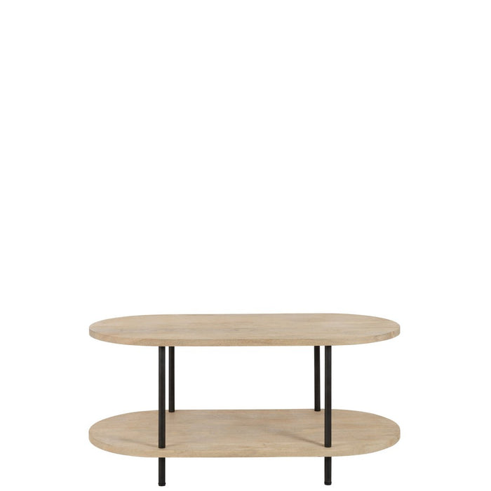 Salontafel Naturel Mangohout hout Ovaal 120x60 cm-Salontafels-J-Line