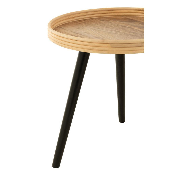 Salontafel Naturel Mangohout hout Rond 70 cm 70x70x55 cm-Bijzettafels-J-Line