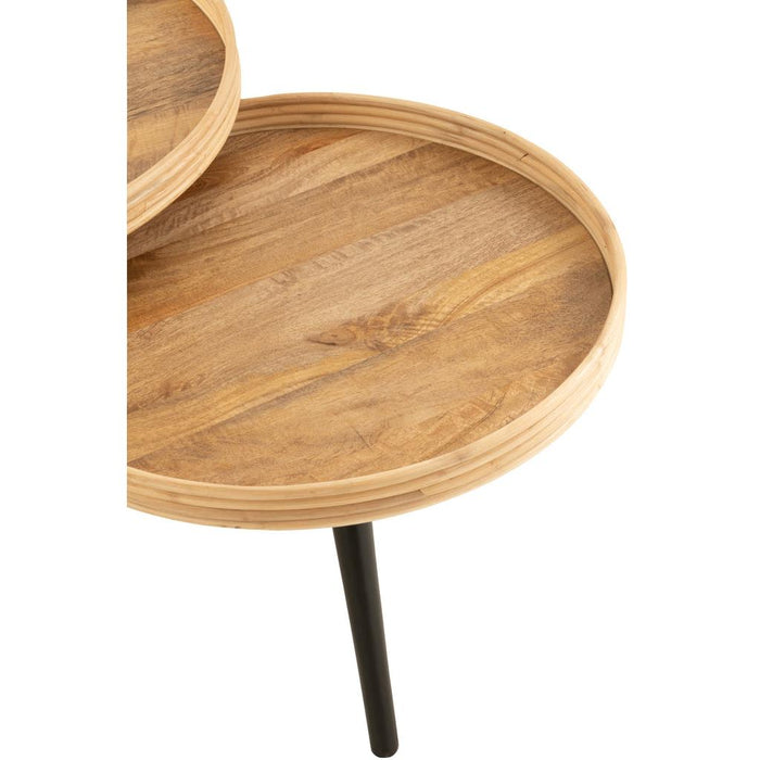 Salontafel Naturel Mangohout hout Rond 70 cm 70x70x55 cm-Bijzettafels-J-Line