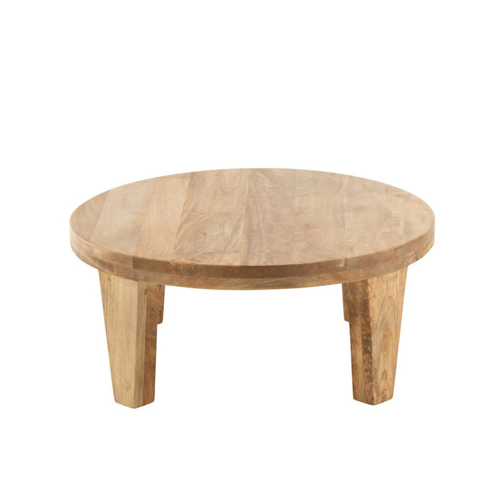 Salontafel Naturel Mangohout hout Rond 80 cm Naturel 80x80x 43769-Salontafels-J-Line