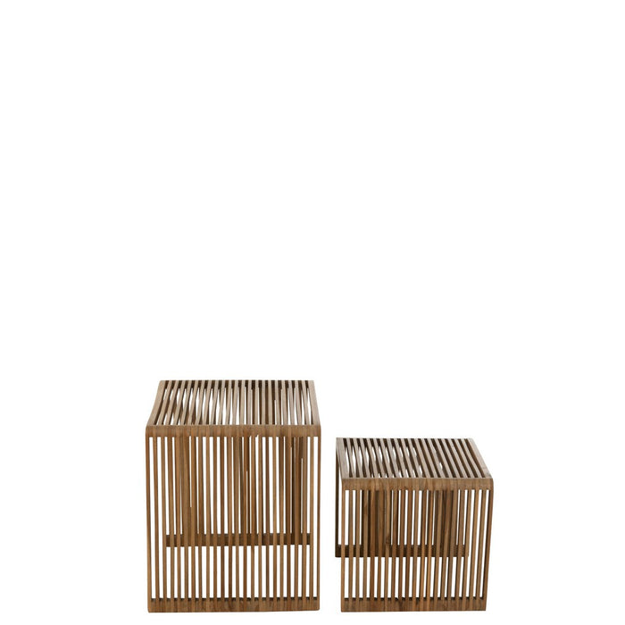 Salontafel Naturel Recycled hout 45 cm 45x50x50 cm-Bijzettafels-J-Line