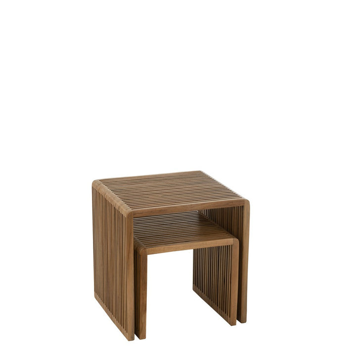 Salontafel Naturel Recycled hout 45 cm 45x50x50 cm-Bijzettafels-J-Line