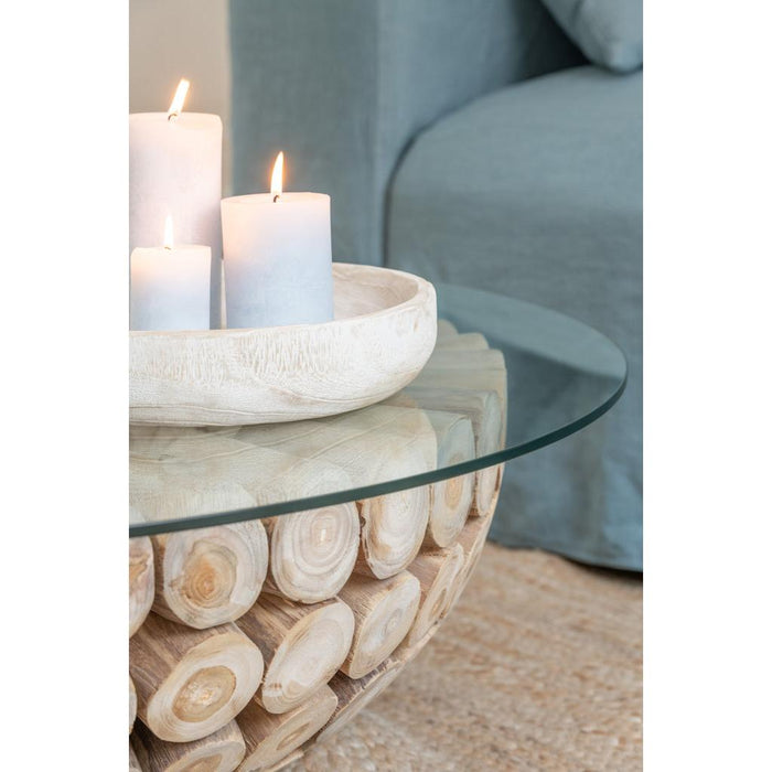 Salontafel Naturel Teakhout 110 cm 110x110x30 cm-Salontafels-J-Line