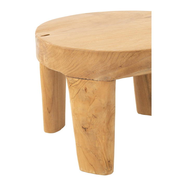 Salontafel Naturel Teakhout Rond 50 cm 50x50x35 cm-Salontafels-J-Line