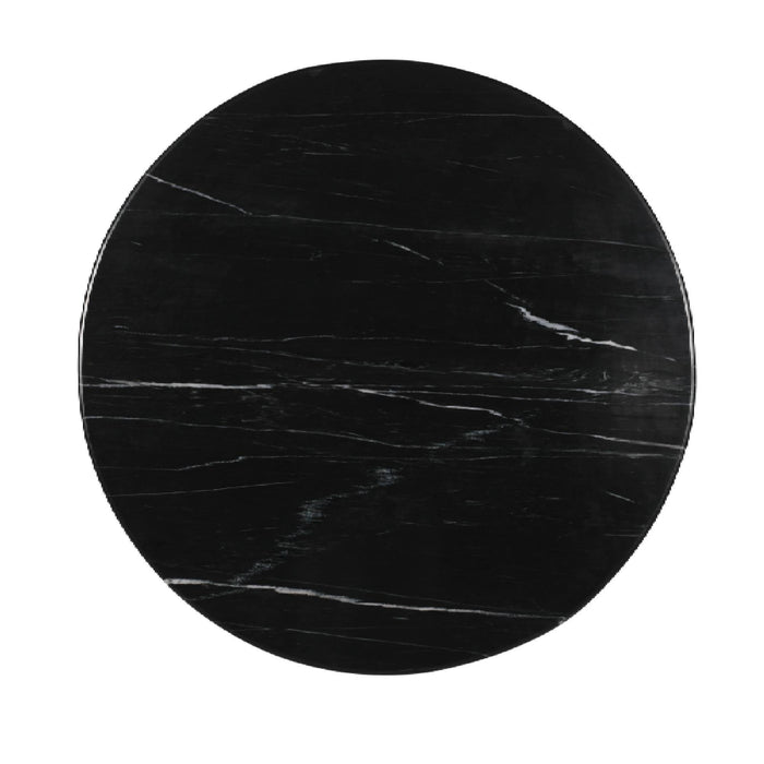 Coffee Tables Neelim Black Marble Coffee Table Ribbed Base Round