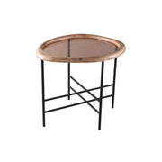 Salontafel Neelix Rubberhout Beige 50x61 cm-Salontafels-PTMD