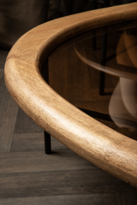 Salontafel Neelix Rubberhout Beige Naturel-Salontafels-PTMD