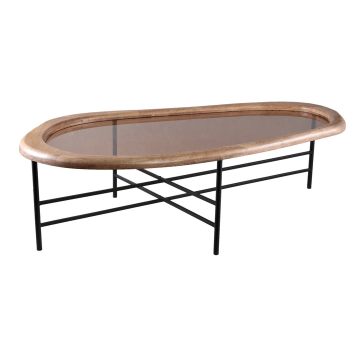 Salontafel Neelix Rubberhout Beige Naturel-Salontafels-PTMD