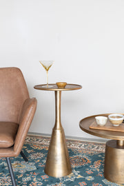 Salontafel Noah Antique Brass Aluminum Goud Ø35x65 cm-Bijzettafels-Creating Home