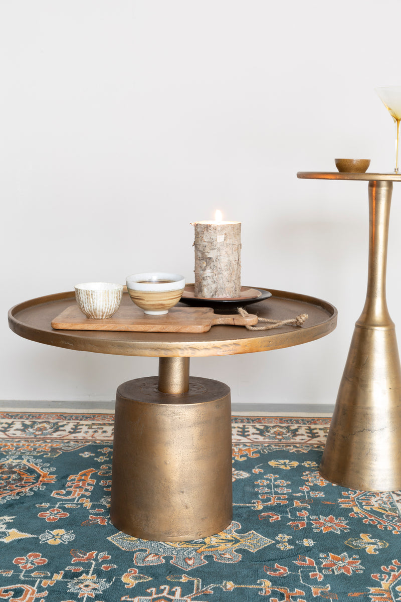 Salontafel Noah Antique Brass Aluminum Goud Ø35x65 cm-Bijzettafels-Creating Home