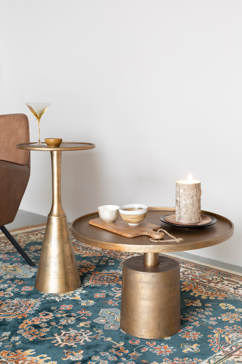 Salontafel Noah Antique Brass Aluminum Goud Ø35x65 cm-Bijzettafels-Creating Home