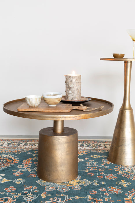 Salontafel Noah Antique Brass Aluminum Goud Ø35x65 cm-Salontafels-Creating Home